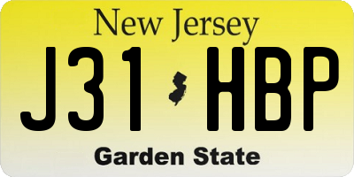 NJ license plate J31HBP