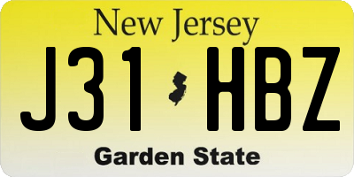 NJ license plate J31HBZ