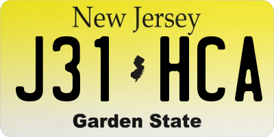 NJ license plate J31HCA