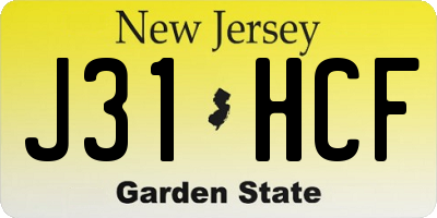 NJ license plate J31HCF