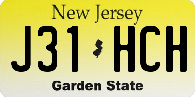 NJ license plate J31HCH