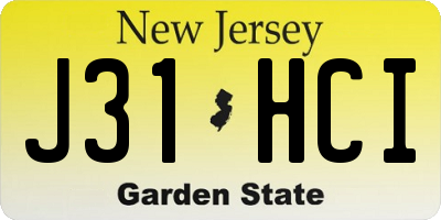 NJ license plate J31HCI