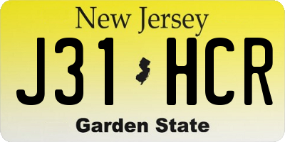 NJ license plate J31HCR