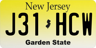 NJ license plate J31HCW