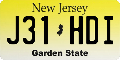 NJ license plate J31HDI