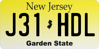 NJ license plate J31HDL