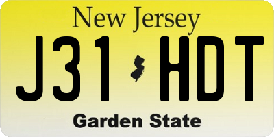 NJ license plate J31HDT