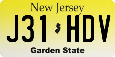 NJ license plate J31HDV