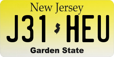 NJ license plate J31HEU