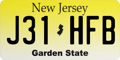 NJ license plate J31HFB