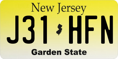 NJ license plate J31HFN