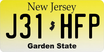 NJ license plate J31HFP