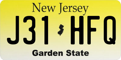 NJ license plate J31HFQ