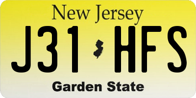 NJ license plate J31HFS