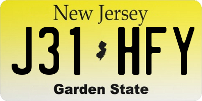 NJ license plate J31HFY