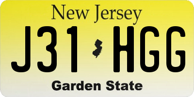NJ license plate J31HGG
