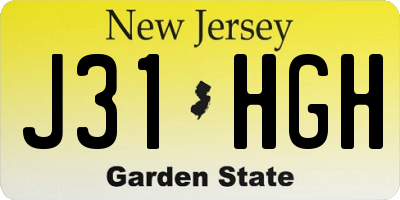 NJ license plate J31HGH