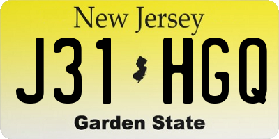 NJ license plate J31HGQ