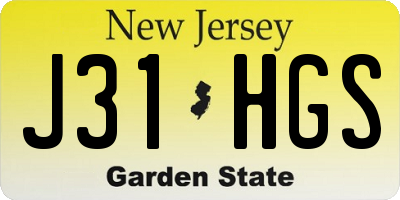 NJ license plate J31HGS