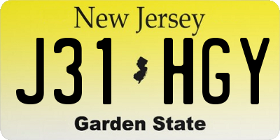 NJ license plate J31HGY