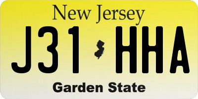 NJ license plate J31HHA
