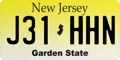 NJ license plate J31HHN