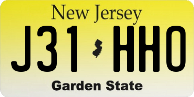 NJ license plate J31HHO