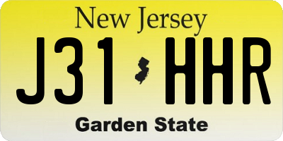 NJ license plate J31HHR