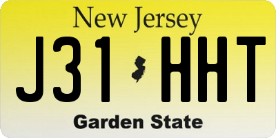 NJ license plate J31HHT