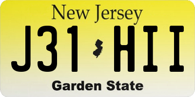 NJ license plate J31HII