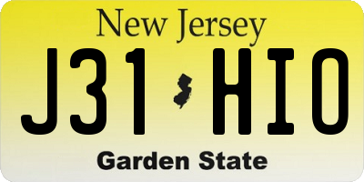 NJ license plate J31HIO