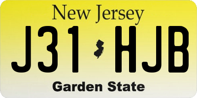 NJ license plate J31HJB