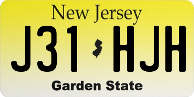 NJ license plate J31HJH
