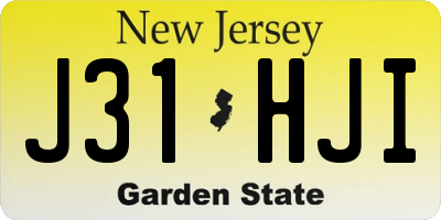 NJ license plate J31HJI