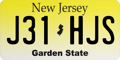 NJ license plate J31HJS