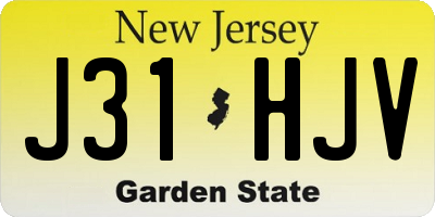 NJ license plate J31HJV