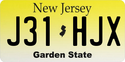 NJ license plate J31HJX