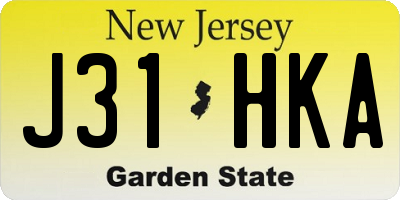 NJ license plate J31HKA