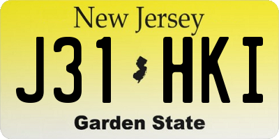 NJ license plate J31HKI