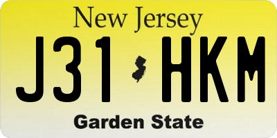 NJ license plate J31HKM