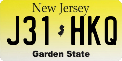 NJ license plate J31HKQ