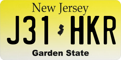 NJ license plate J31HKR