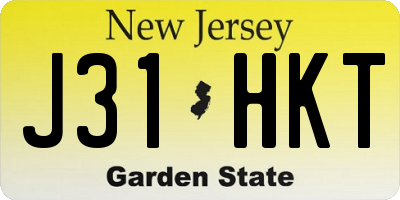 NJ license plate J31HKT