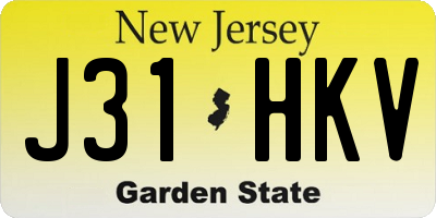 NJ license plate J31HKV