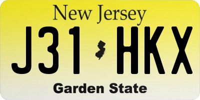 NJ license plate J31HKX