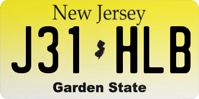 NJ license plate J31HLB