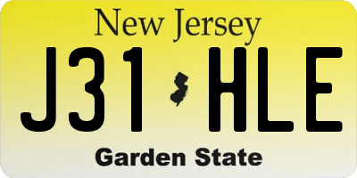 NJ license plate J31HLE
