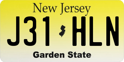 NJ license plate J31HLN