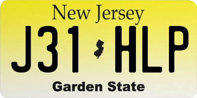 NJ license plate J31HLP