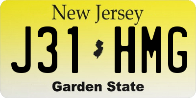 NJ license plate J31HMG
